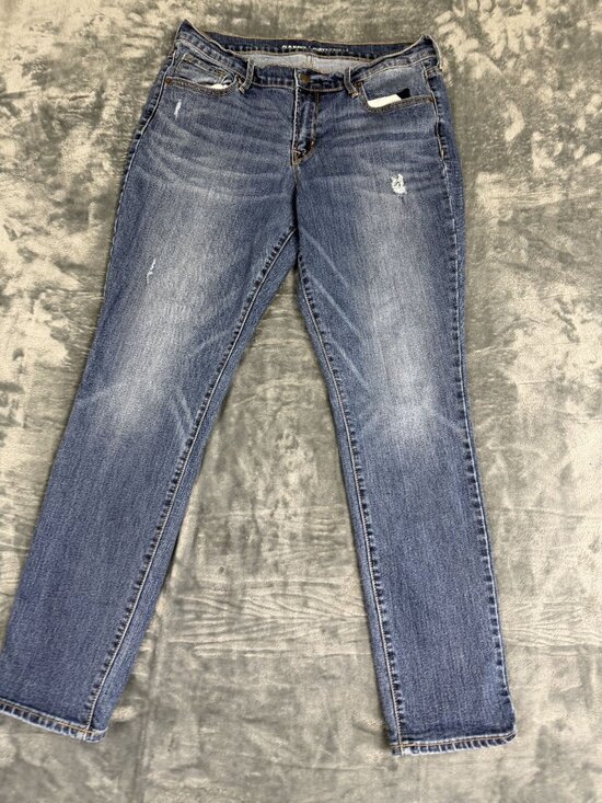 Old Navy Denim - Old Navy Womens Curvy Skinny Jeans Size 12 Blue Distressed Denim